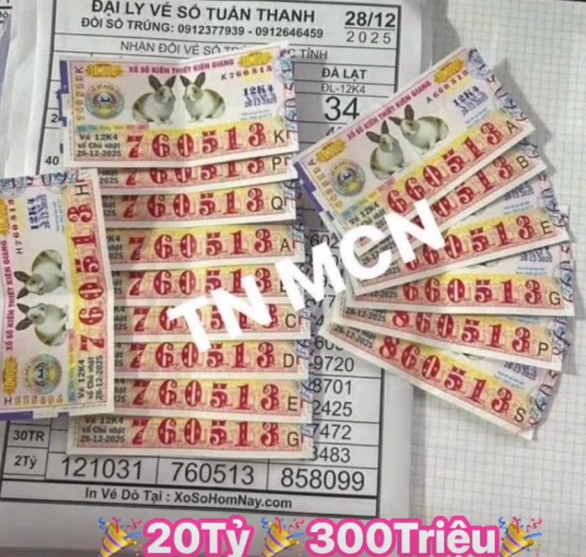 Cuối năm được tặng lại vé, đại lý miền Tây trúng độc đắc xổ số miền Nam